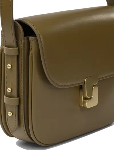 Soeur Crossbody Bag Adjustable Strap Leather Finish In Green