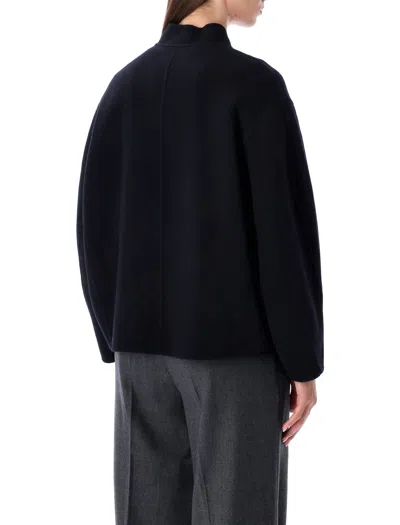 Soeur Windsor Short Double-faced Wool Coat In Blue