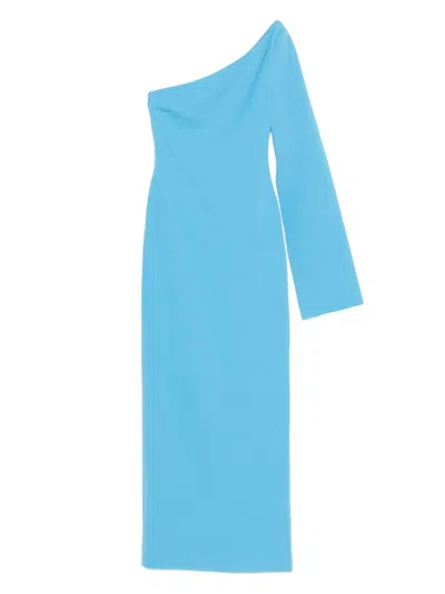 Solace London Alina One-shoulder Maxi Dress In Blue