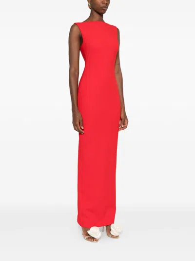 Solace London Imogen Long Dress In Red