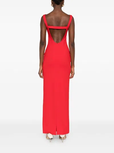 Solace London Imogen Long Dress In Red