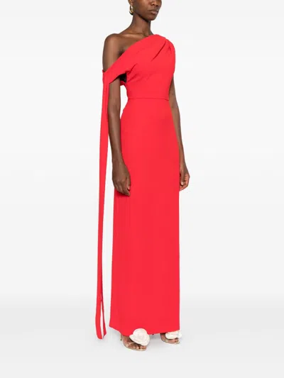 Solace London Irina Midi Dress In Red