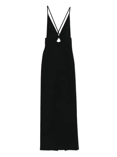 Solace London Milly Cross-back Maxi Dress In Black