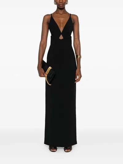 Solace London Milly Cross-back Maxi Dress In Black