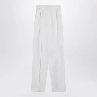 Sportmax Cotton Trousers With Front And Back Pockets In White