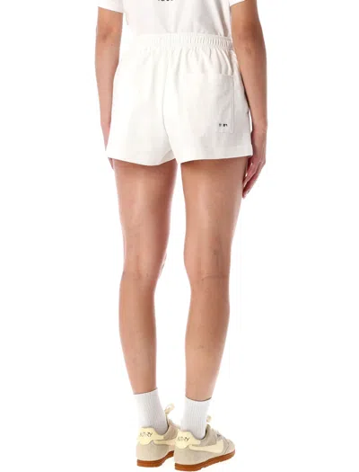 Sporty And Rich Comfortable Yankees Style Shorts Featuring Slits In White