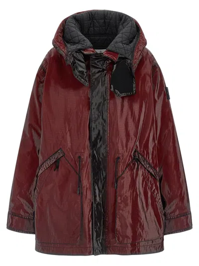Stone Island 4100079 Uneven Ripstop Prismatico Puffer Jackets Bordeaux In Burgundy