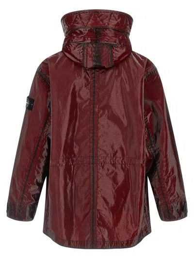 Stone Island 4100079 Uneven Ripstop Prismatico Puffer Jackets Bordeaux In Burgundy