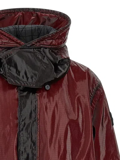 Stone Island 4100079 Uneven Ripstop Prismatico Puffer Jackets Bordeaux In Burgundy