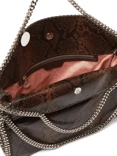 Stella Mccartney Folded Falabella Tote Bag With Snakeskin Effect In Brown