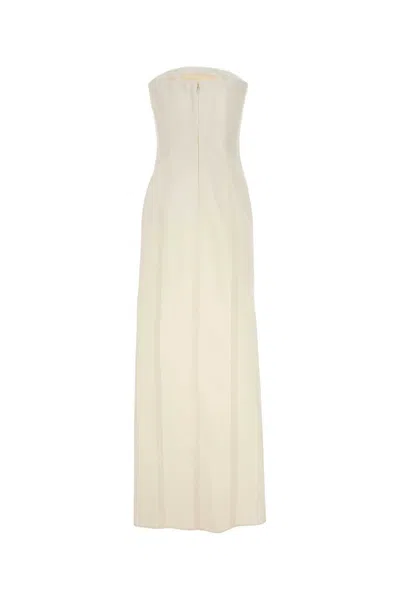 Stella Mccartney Stella Mc Cartney White Wool Long Dress In White
