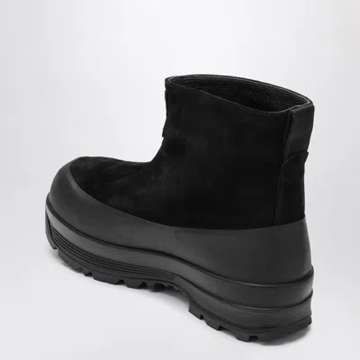 Stone Island Ankle Boot With Vibram Sole For Shock Absorption In Black