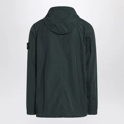 Stone Island Juniper Green Rainproof Canvas Jacket In Green