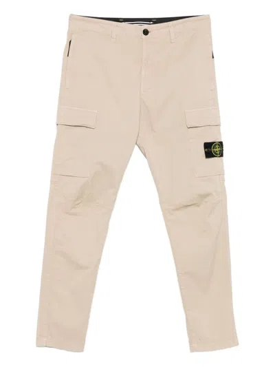 Stone Island Beige Straight Leg Trousers In Neutral