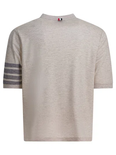 Thom Browne Striped Sleeve Wool Crew Neck T-shirt In Multi