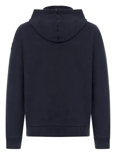 Stone Island Brushed Organic Cotton Fleece Hoodie Clothing In Blue