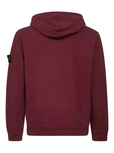 Stone Island Hoodie With Kangaroo Pocket In Burgundy