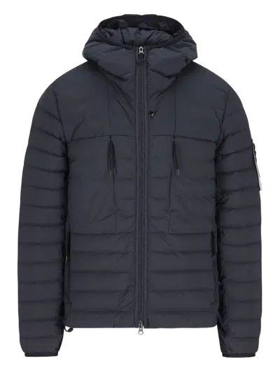 Stone Island Seamless And Anti-drop Hooded Down Jacket Clothing In Blue