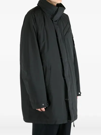 Stone Island Logo-patch Padded Coat In Blue