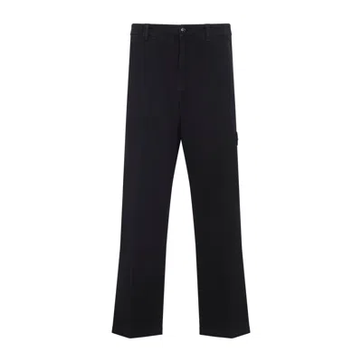 Stone Island Logo-patch Straight-leg Pants In Black