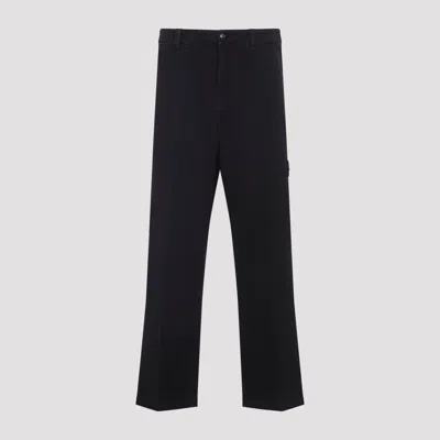 Stone Island Logo-patch Straight-leg Pants In Black