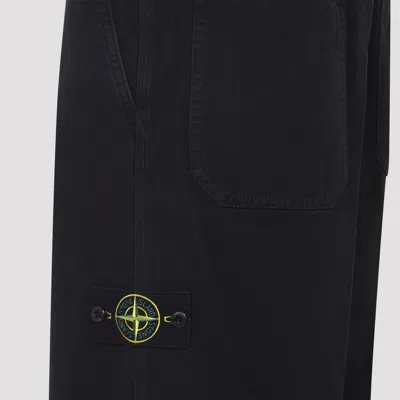 Stone Island Logo-patch Straight-leg Pants In Black