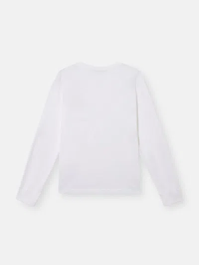 Stone Island Slim Fit Long Sleeve T-shirt With Compass Patch In White