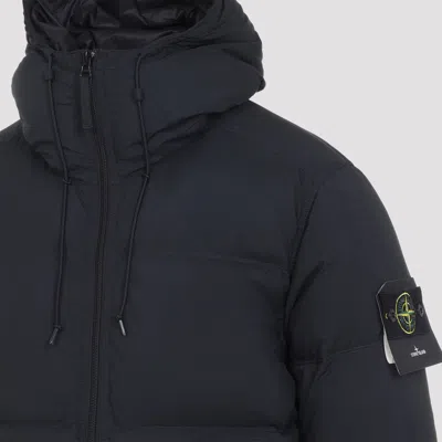Stone Island Down Parka In Cordura Ripstop Matt Nylon In Blue