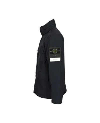 Stone Island Padded Field Jacket With Anti-drip And Snap Pockets In Multi