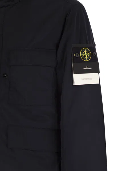 Stone Island Padded Field Jacket With Anti-drip And Snap Pockets In Multi