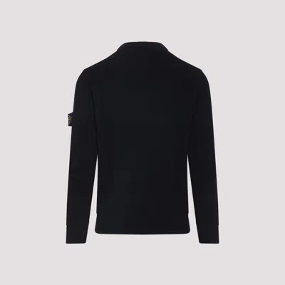 Stone Island Lightweight Wool Crew Neck Sweater With Raglan Sleeves Clothing In Blue