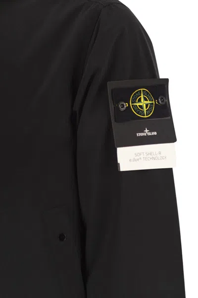 Stone Island Soft Shell Padded Jacket With Waterproof And Windproof Membrane In Black