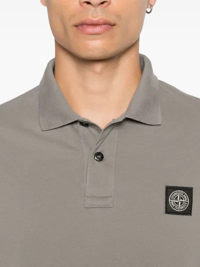 Stone Island Logo Cotton Polo Shirt