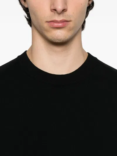 Stone Island Stretch Wool Crewneck Sweater With Reverse Stitch Details In Multi