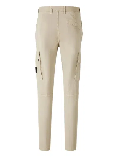 Stone Island Twill Tapered Trousers In Neutral