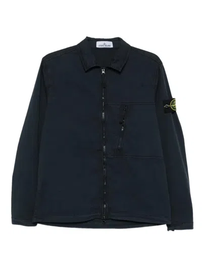 Stone Island Zip-fastening Pocket Shirt Jacket In Blue