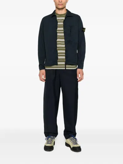 Stone Island Zip-fastening Pocket Shirt Jacket In Blue