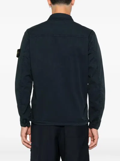 Stone Island Zip-fastening Pocket Shirt Jacket In Blue