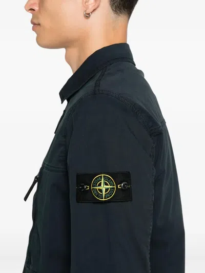 Stone Island Zip-fastening Pocket Shirt Jacket In Blue