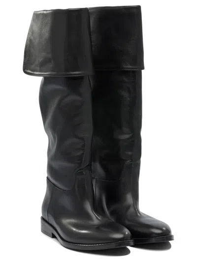 Strategia Brown Rubber Boots In Black