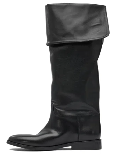 Strategia Brown Rubber Boots In Black