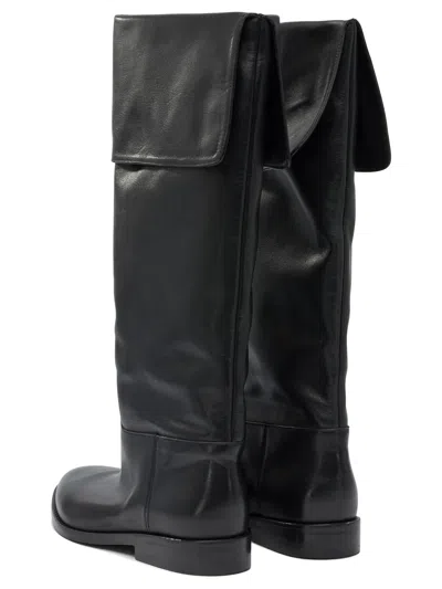 Strategia Brown Rubber Boots In Black
