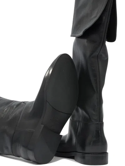 Strategia Brown Rubber Boots In Black