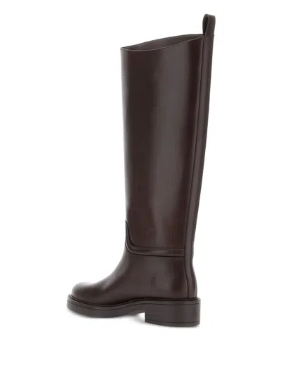 Stuart Weitzman Knee-high Block Heel Riding Boots In Brown