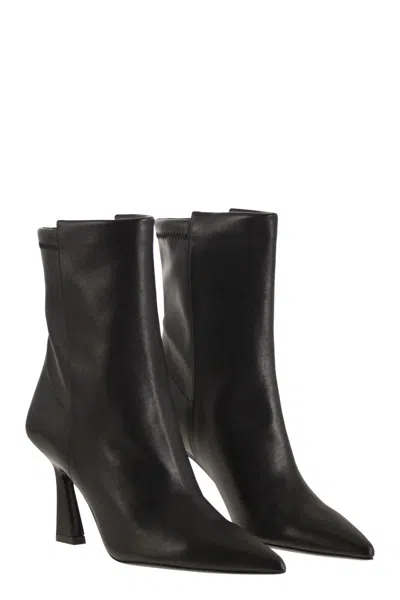 Stuart Weitzman 50mm Vinnie Leather Ankle Boots In Black