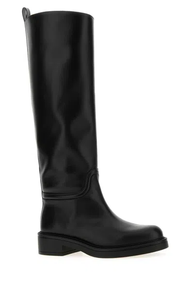Stuart Weitzman Black Leather Celia Boots In Black