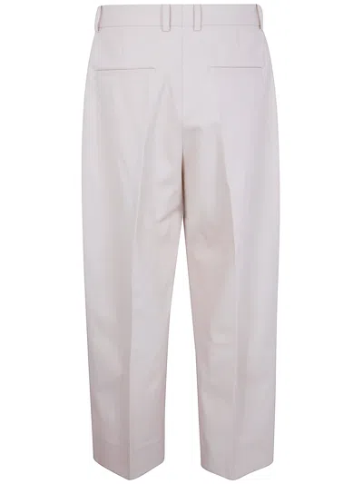 Studio Nicholson Pleated Front Trousers With Belt Loops In White