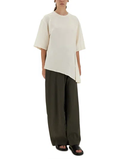Studio Nicholson Wide Leg Trousers With Pockets And Loops In Green