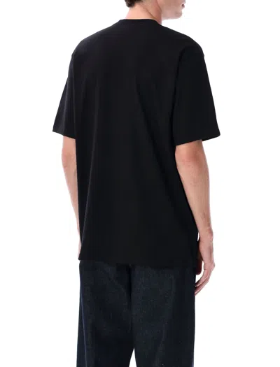 Stussy Black Crewneck Printed T-shirt In Black