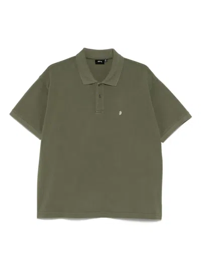 Stussy Classic Pique Polo Shirt In Green